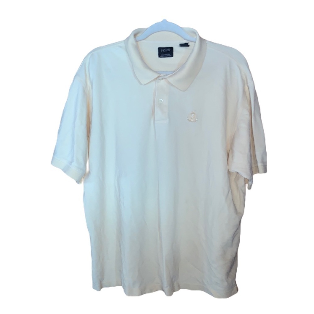 IZOD Pale Yellow Short Sleeve Silk Wash Polo XL
